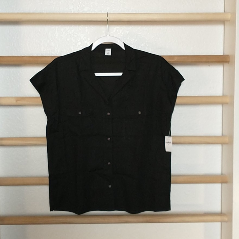 Old Navy linen button up shirt NWT Sz XS